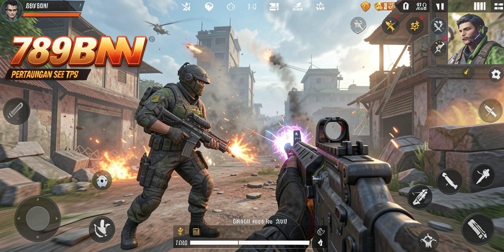 Screenshot utama 789BNI menampilkan aksi seru dalam gameplay TPS.
