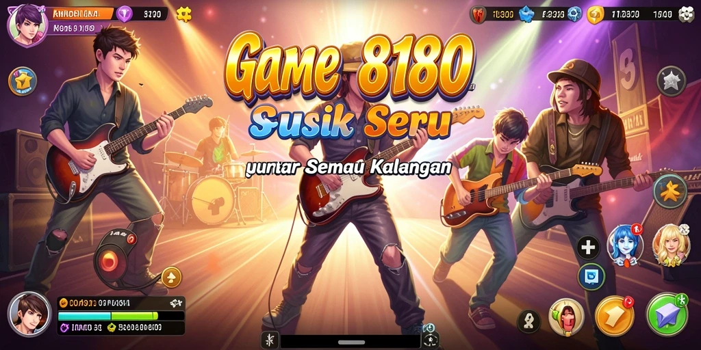 Tampilan menarik dari gameplay aplikasi musik 8180.