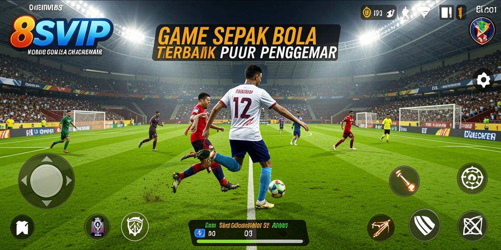 Tampilan gameplay seru di 8SVIP dengan aksi sepak bola nyata.