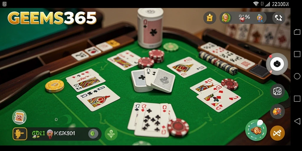 Screenshot gameplay GEMS365 yang menunjukkan aksi seru permainan Gaple.
