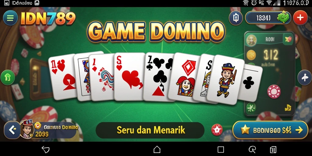 Tampilan gameplay seru IDN789 saat bermain domino.