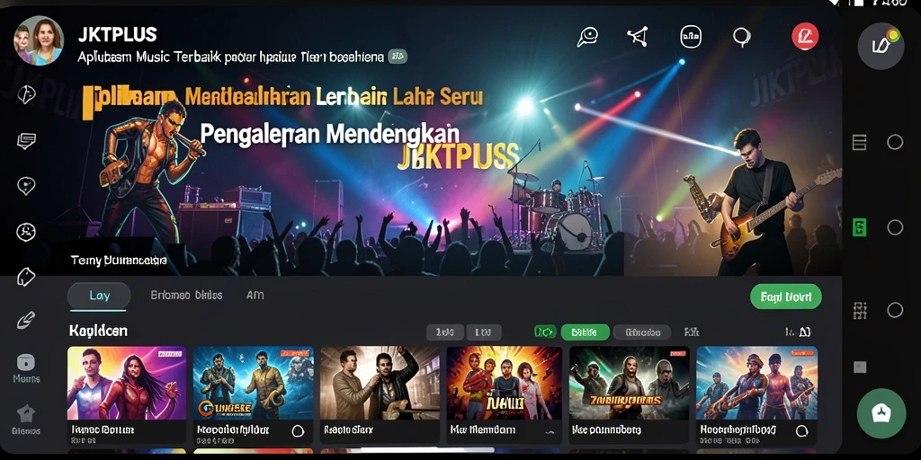 Tampilan gameplay JKTPLUS dengan antarmuka musik yang interaktif dan menarik.