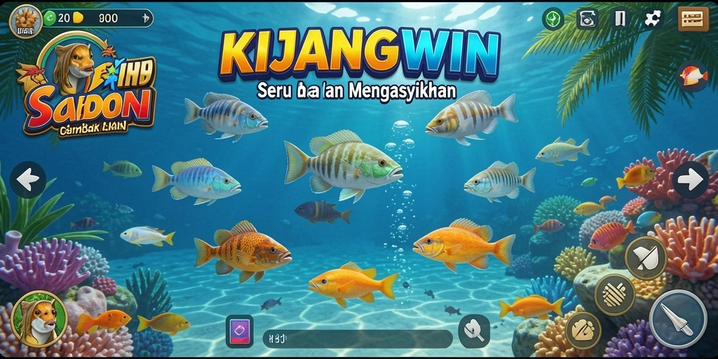 Screenshot gameplay KIJANGWIN yang menampilkan aksi Tembak Ikan seru.