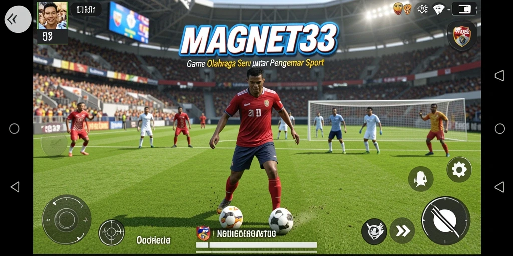 Tangkapan layar permainan MAGNET33 yang menunjukkan aksi olahraga yang mendebarkan.