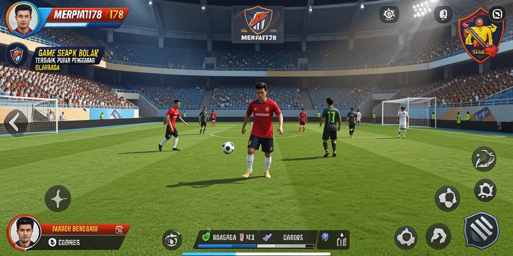 Tampilan aksi seru dalam gameplay sepak bola MERPATI178.