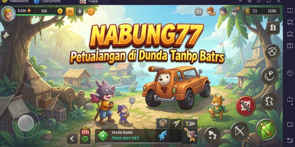 Screenshot utama NABUNG77 menunjukkan keindahan dunia terbuka yang menakjubkan.