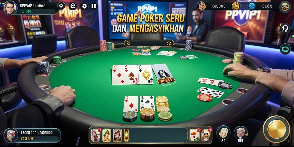 Tampilan gameplay Poker yang menegangkan di RPVIP1.