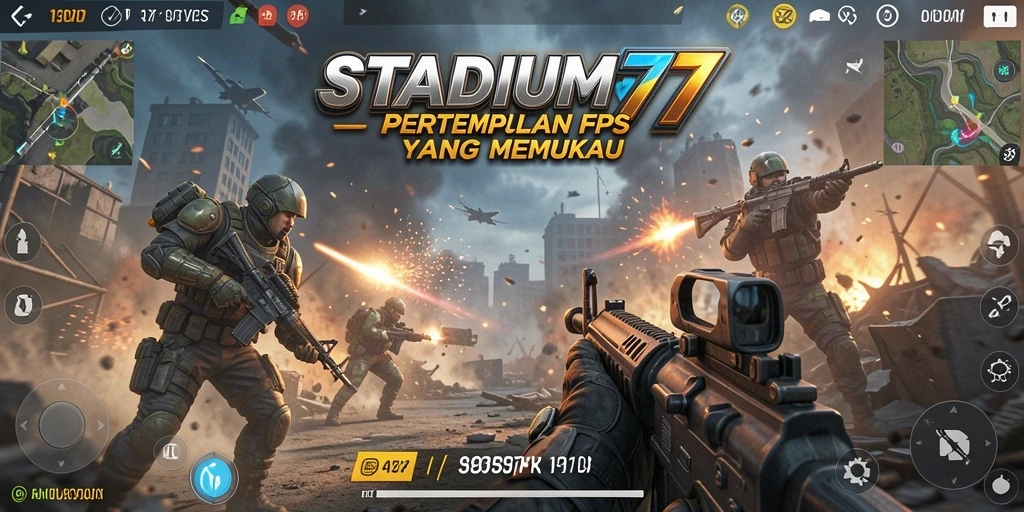 Tangkapan layar dari gameplay intens STADIUM77 yang menarik.